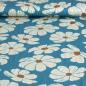 Preview: Viskose Twill Margeriten hellblau weiß - Light and Lush
